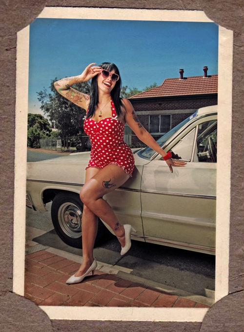 Rockabilly Makeup Ashlee Rockabilly with the Chevy
